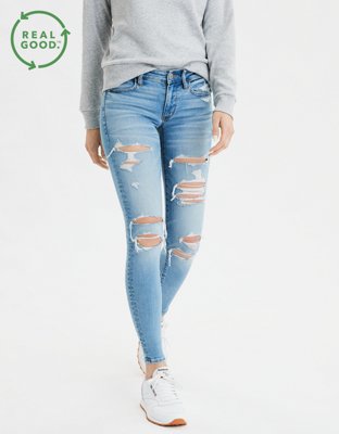 american eagle destroyed jeggings