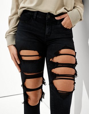 Женские джинсы American Eagle AE Forever Soft Ripped Low-Rise Jegging — фото 5