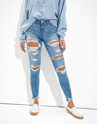 AE Denim X Hi-Rise Jegging  American eagle ripped jeans, Cute ripped jeans,  Ripped jeans outfit