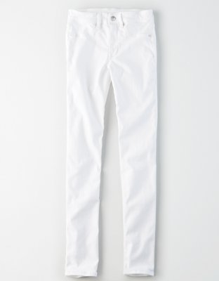 american eagle high waisted white jeans