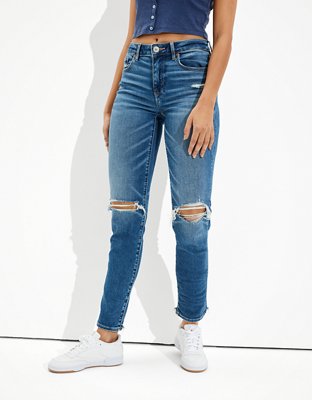 ae ripped super high waisted baggy wide leg jean