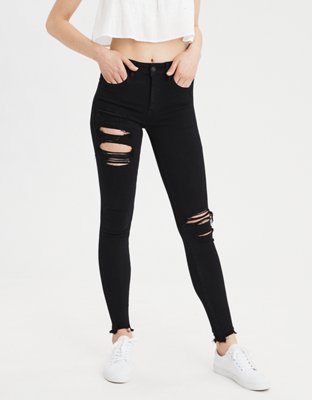 high waisted black jeggings with pockets