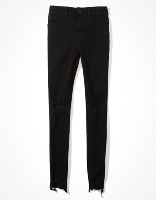 american eagle black knee ripped jeans