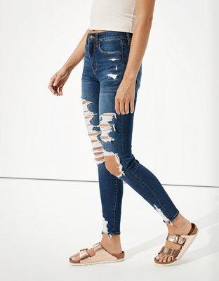 Женские джинсы American Eagle AE Ne(x)t Level Ripped High-Waisted Jegging — фото 4