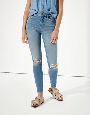 ae ripped super high waisted baggy wide leg jean