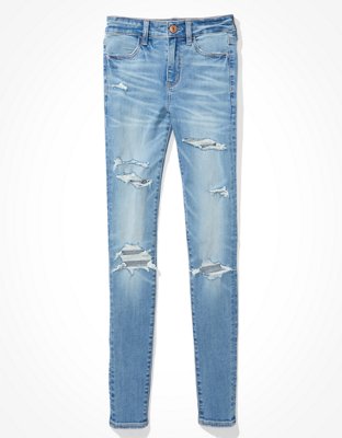 light blue ripped jeans american eagle