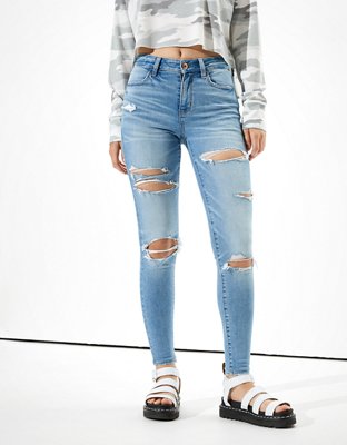 american eagle light wash jeggings