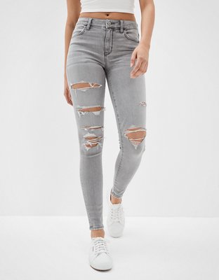 AE Next Level Ripped High-Waisted Jegging  Cute ripped jeans, Ripped  jeans, Women jeans