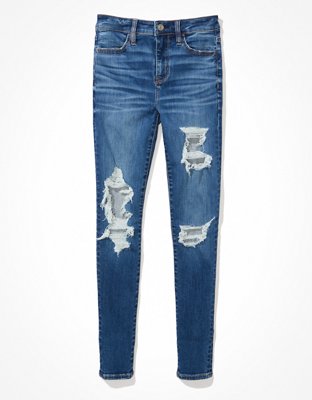 Женские джинсы American Eagle AE Real Good Upcycled Ne(x)t Level Ripped High-Waisted Jegging — фото 3