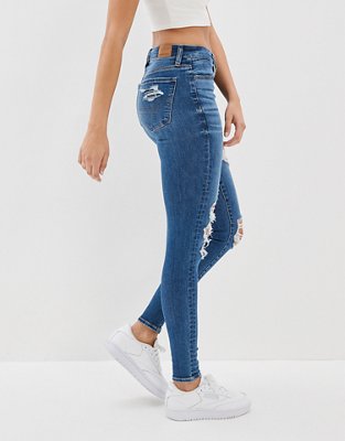 Женские джинсы American Eagle AE Real Good Upcycled Ne(x)t Level Ripped High-Waisted Jegging — фото 4