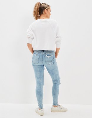 Jegging déchiré à taille haute Luxe AE