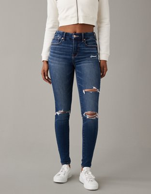 american eagle white high waisted jeans