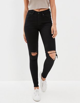 American Eagle Womens Next Level Stretch Jeggings Jeans High Rise Blac –  Goodfair