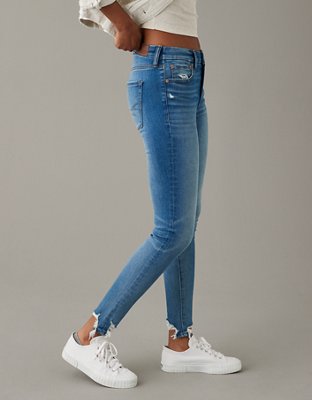 Женские джинсы American Eagle AE Luxe Distressed High-Waisted Jegging — фото 4