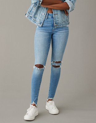 American Eagle Ripped Stretch High Waisted Jeans