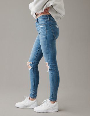 Женские джинсы American Eagle AE Next Level Ripped High-Waisted Jegging — фото 4