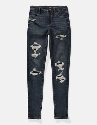 Женские джинсы American Eagle AE Next Level Curvy High-Waisted Ripped Jegging — фото 3