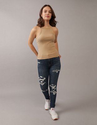 AE Next Level Curvy High-Waisted RIpped Jegging