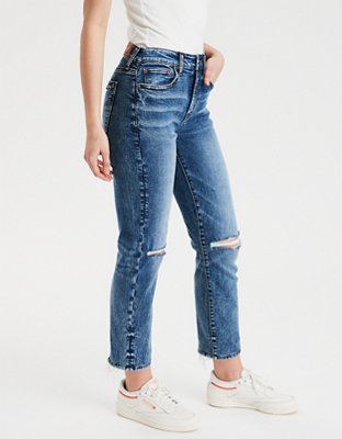 Женские джинсы American Eagle AE Ripped Slim Straight Jean — фото 4