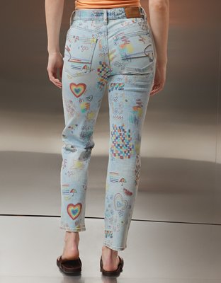 AE Pride Stretch Super High-Waisted Ankle Straight Jean