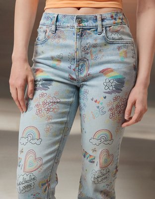 Женские джинсы American Eagle AE Pride Stretch Super High-Waisted Ankle Straight Jean — фото 6