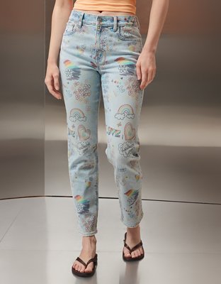 Женские джинсы American Eagle AE Pride Stretch Super High-Waisted Ankle Straight Jean — фото 4