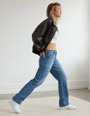 AE x The Ziegler Sisters Stretch High-Waisted Relaxed Straight Jean