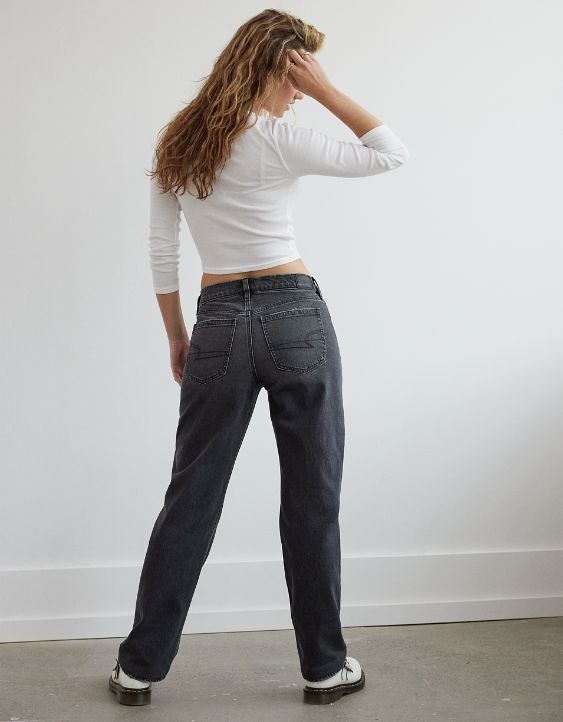AE x The Ziegler Sisters Stretch High-Waisted Relaxed Straight Jean
