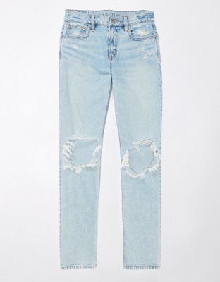 Buy AE Stretch Super High-Waisted Baggy Straight Cargo Jean online