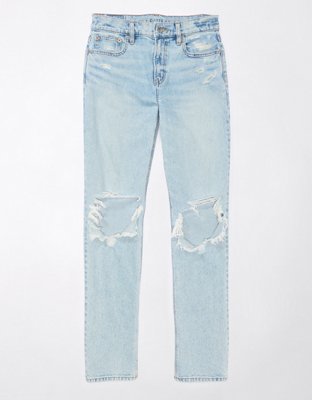 American Eagle Jeans Women's Vintage High Rise Raw Hem Blue Denim