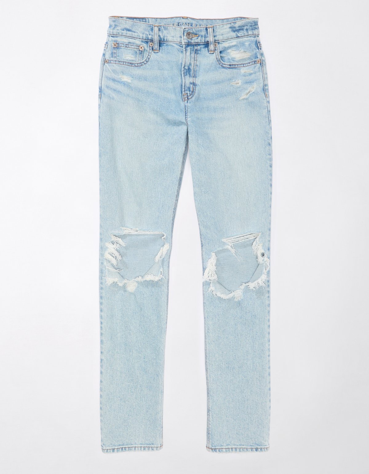 AE Stretch Super High-Waisted Ripped Ankle Straight Jean - image 3