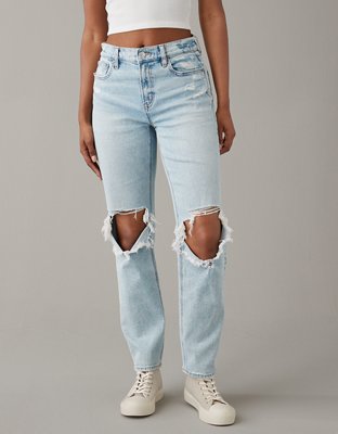 AE Stretch Super High-Waisted Ankle Straight Jean