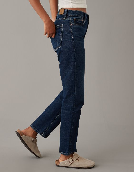 AE Stretch Super High-Waisted Ankle Straight Jean
