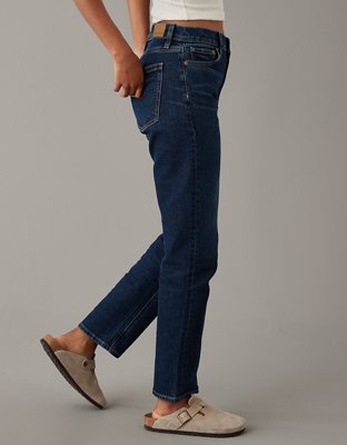 AE Straight Jean Stretch Hasta el Tobillo Cintura Super Alta