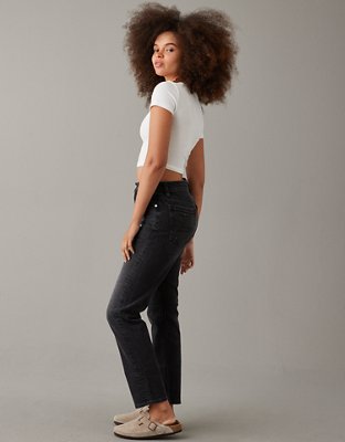 AE Stretch Super High-Waisted Ankle Straight Jean