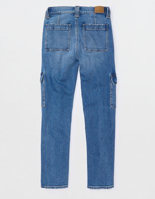 AE Stretch Super High-Waisted Ankle Straight Cargo Jean