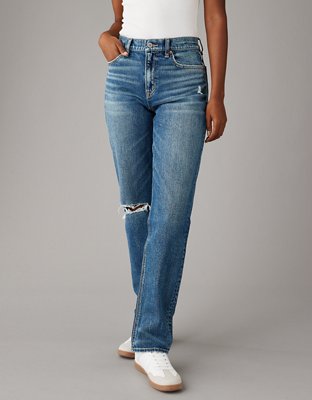 AE Stretch Super High-Waisted Ankle Straight Jean