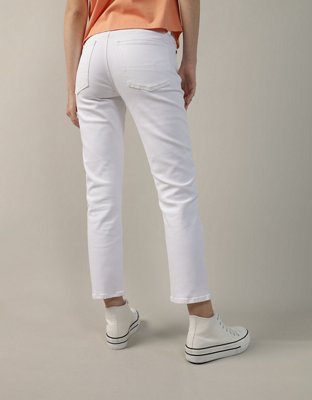 AE Straight Jean Stretch Hasta el Tobillo Cintura Super Alta
