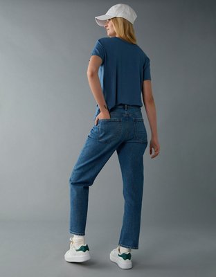AE Stretch Super High-Waisted Ankle Straight Jean