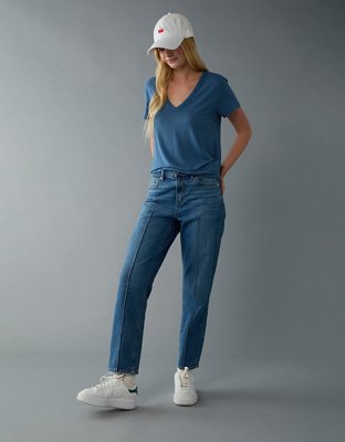 AE Stretch Super High-Waisted Ankle Straight Jean