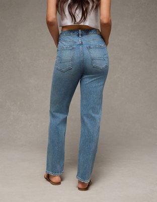 Женские джинсы American Eagle AE Stretch Super High-Waisted Ankle Straight, цвет: Medium Tinted — фото 2