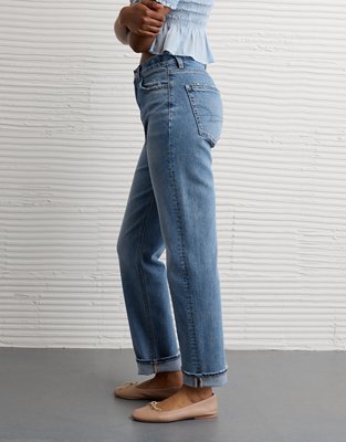 AE Stretch Super High-Waisted Ankle Straight Jean