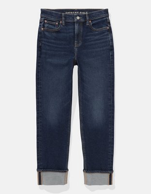 AE Stretch Super High-Waisted Ankle Straight Jean