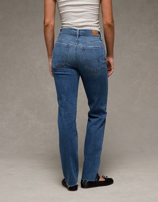AE Stretch Ripped Super High-Waisted Straight Jean