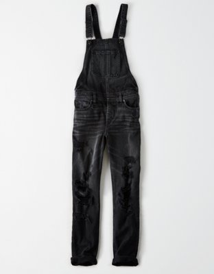 black overall skinny jeans