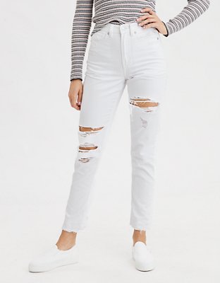 american eagle white distressed jeans