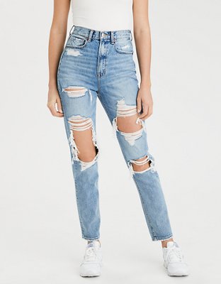 dark ripped jeans american eagle