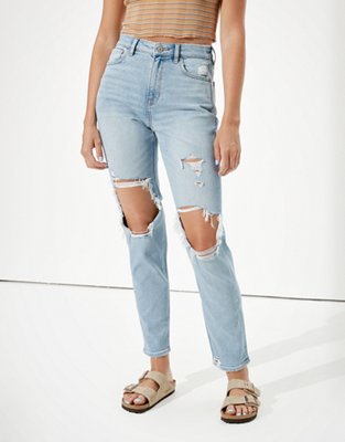 AE Stretch Ripped Mom Jean