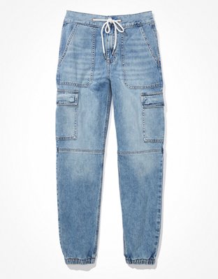 Женские джинсы American Eagle AE Super High-Waisted Cargo Denim Jogger — фото 3