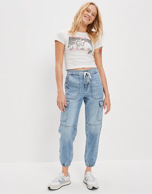 AE Super High Waisted Cargo Denim Jogger